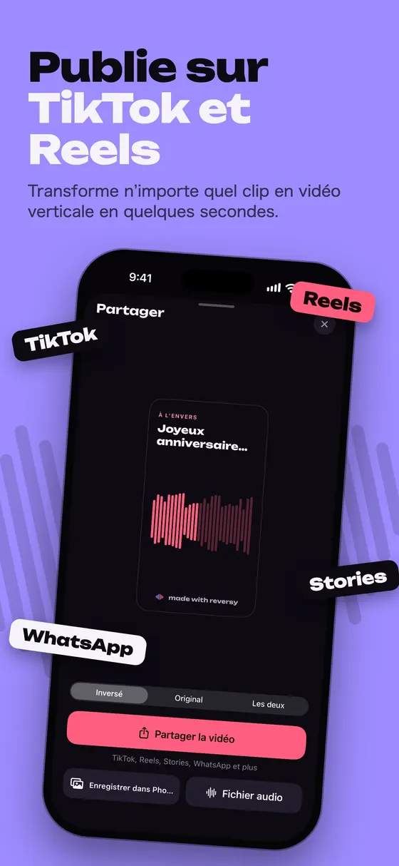 Partage un extrait inversé en vidéo sur TikTok et Reels