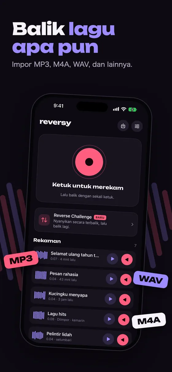 Koleksi Reversy dengan rekaman tersimpan