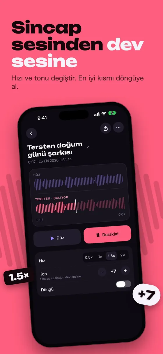 Reversy ton ve hız efektleri